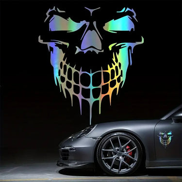 Holographic Skull Vinyl Car Sticker